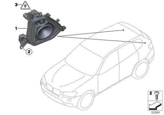 Genuine BMW 65139213760 F25 Speaker Mount, D-Pillar, Right (Inc. X3) | ML Performance UK UK Car Parts