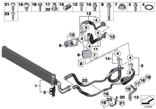 Genuine BMW 17217575243 Transmission Oil Cooler (Inc. 740LiX, 640iX & 535iX) | ML Performance UK UK Car Parts