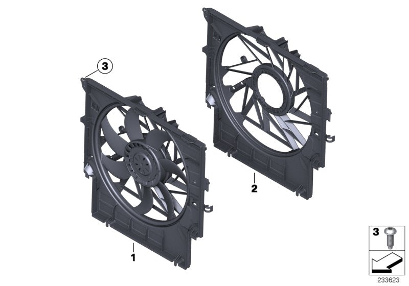 Genuine BMW 17427593850 F25 Fan Housing With Fan 400W (Inc. X3 28iX) | ML Performance UK UK Car Parts