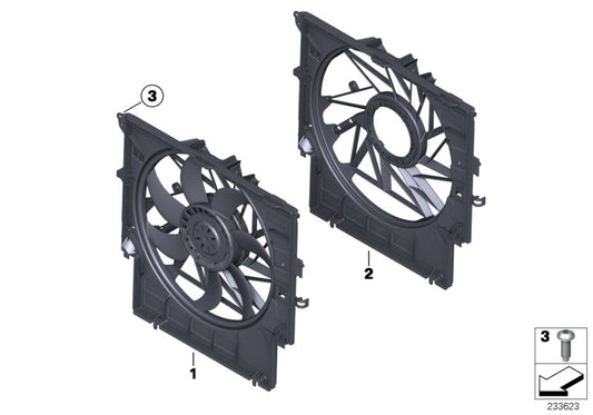 Genuine BMW 17427593850 F25 Fan Housing With Fan 400W (Inc. X3 28iX) | ML Performance UK UK Car Parts