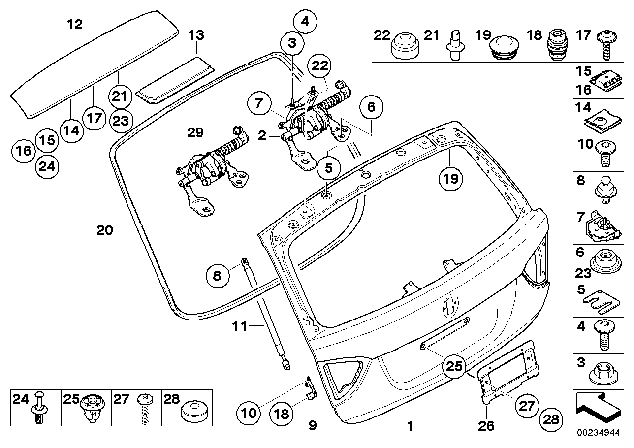 Genuine BMW 41627054050 E91 E91 Right Trunk Lid Hinge (Inc. 316i, 325i & 335d) | ML Performance UK Car Parts
