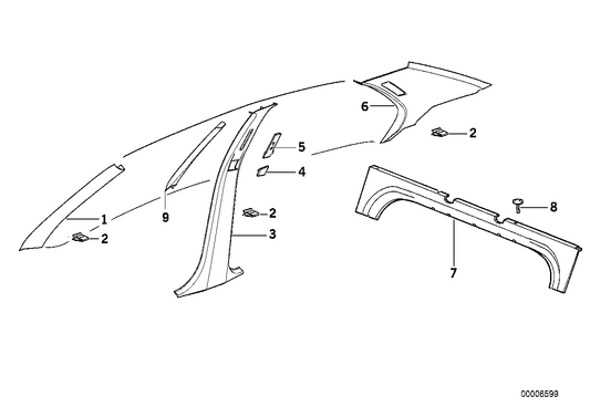 Genuine BMW 51432258112 E36 Trim Panel Column, Rear Right ANTHRAZIT (Inc. 325tds, 318is & 316i) | ML Performance UK UK Car Parts