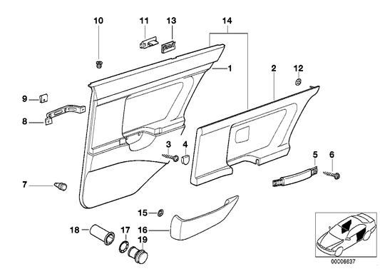 Genuine BMW 51428182765 E36 Left Door Trim Panel Insert 0519/0595 GRAU (Inc. M3, 325td & 318tds) | ML Performance UK UK Car Parts
