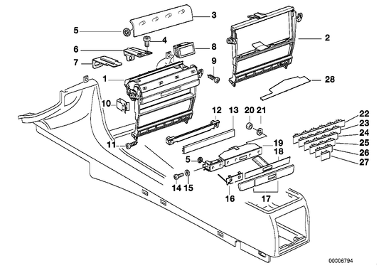 Genuine BMW 51168163006 E38 Front Can Holder (Inc. 728i, 740i & 750iL) | ML Performance UK UK Car Parts