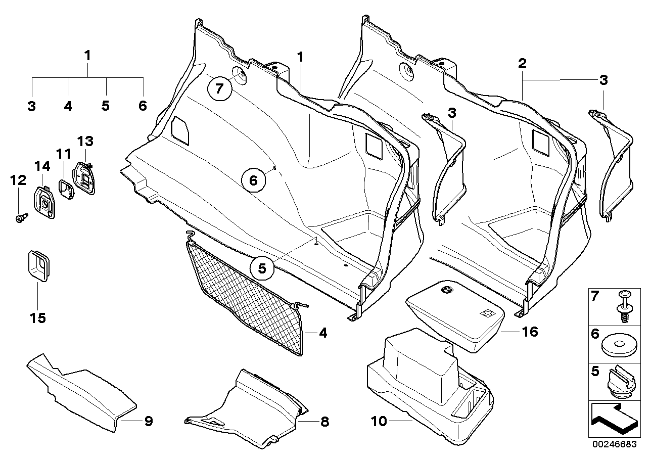 Genuine BMW 51477241232 E82 Right Trunk Trim (Inc. M Coupé, 128i & 135i) | ML Performance UK Car Parts