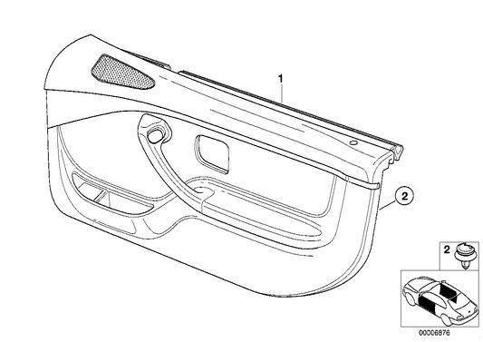 Genuine BMW 51418407741 E36 Door Lining Leather Left R5SW SCHWARZ/BG (Inc. Z3 2.5i, Z3 3.0i & Z3 2.8) | ML Performance UK UK Car Parts