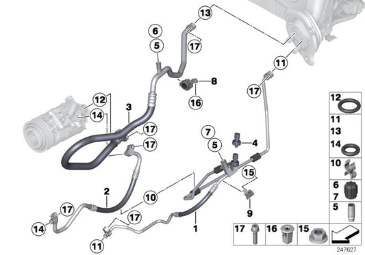 Genuine BMW 64539244983 F21 F20 Bracket Suction Pipe Airconditioner (Inc. 320i ed, 116i & 114i) | ML Performance UK UK Car Parts