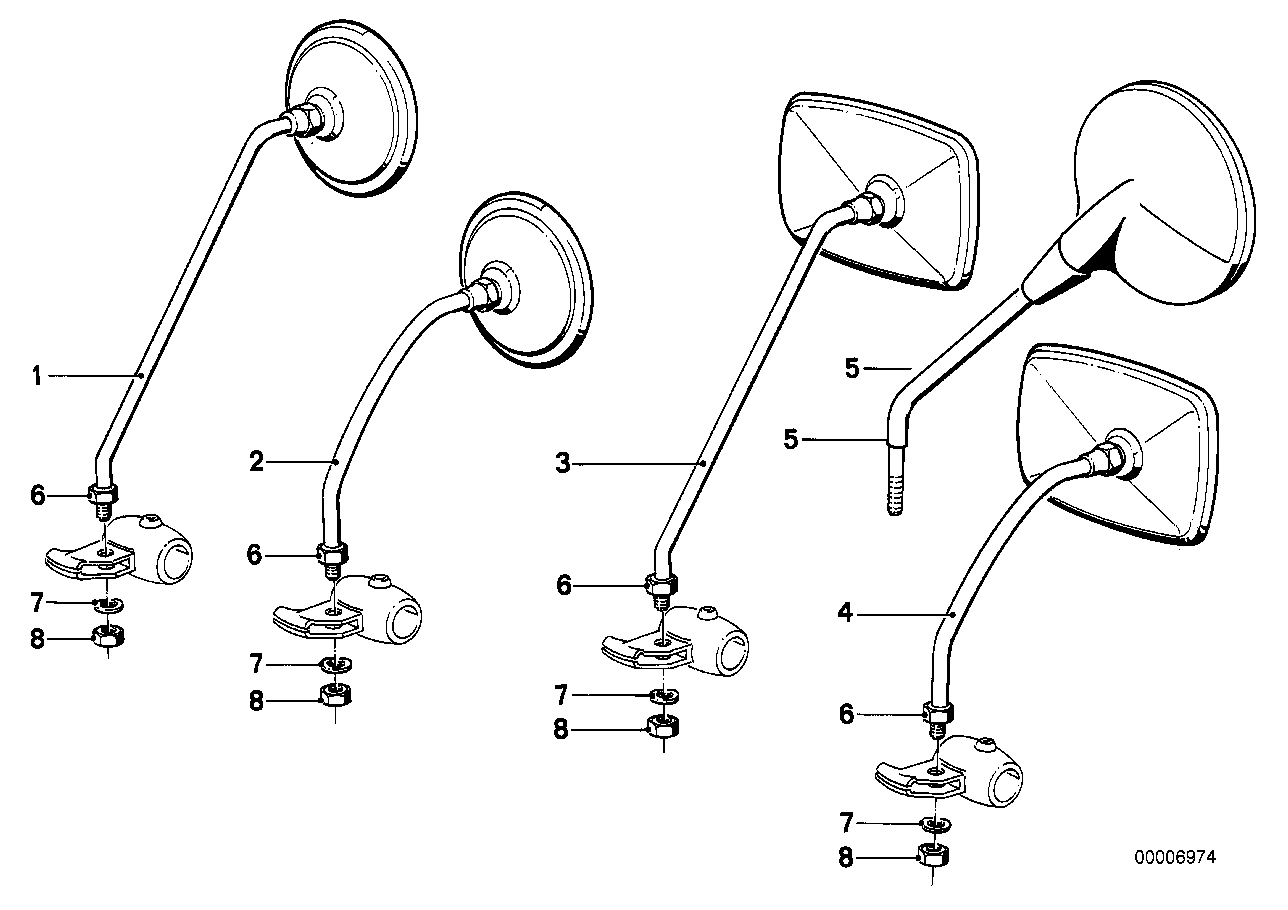 Genuine BMW 51162302175 Mirror Left EG SCHWARZ (Inc. R45, R 100 GS) | ML Performance UK UK Car Parts