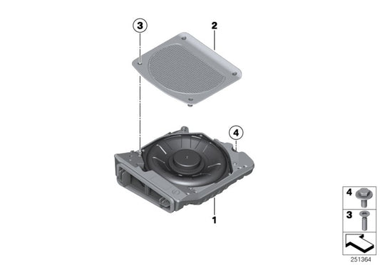 Genuine BMW 65132622565 G20 G21 Central Bass, Left STEREO (Inc. 330dX, M340i & 330iX) | ML Performance UK UK Car Parts