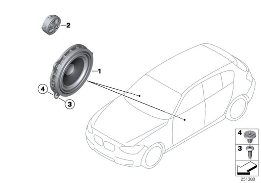 Genuine BMW 65132622469 F93 F40 G20 Top-Hifi Mid-Range Loudspeaker (Inc. 120dX, M235iX & 330e) | ML Performance UK UK Car Parts
