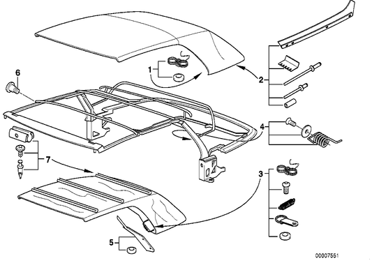 Genuine BMW 54318227354 E36 Rep.Kit F Internal Head Lining Fixing (Inc. 328i, 318i & 323i) | ML Performance UK Car Parts