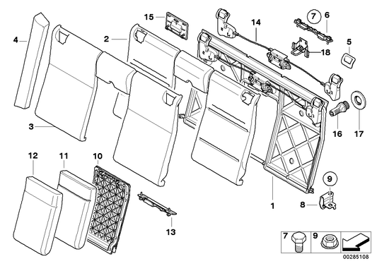 Genuine BMW 52209113046 E93 Release, Backrest Frame (Inc. 335is, 335i & 323i) | ML Performance UK UK Car Parts