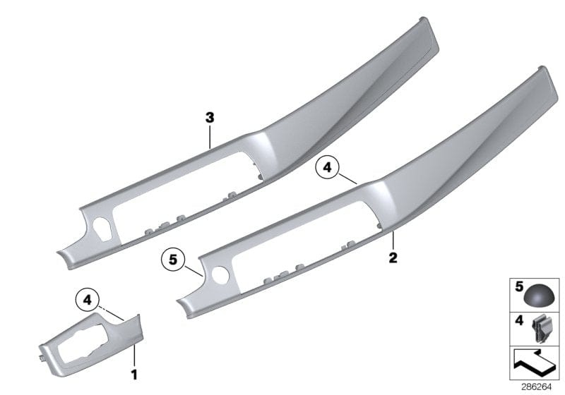 Genuine BMW 51459166649 F10 F11 Trim Instr.Panel Glossy Black Passenger PERLGLANZ CHROM (Inc. 525d, 535iX & M550dX) | ML Performance UK Car Parts
