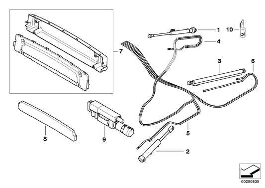 Genuine BMW 54347019806 E64 Right Hydraulic Cylinder, Soft-Top Lid L11,L12 (Inc. 650i, 635d & M6) | ML Performance UK UK Car Parts