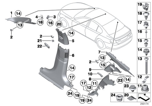 Genuine BMW 51437903788 Trim, C-Pillar, Upper, Right ANTHRAZIT (Inc. 750LiX 4.4, 750Li & Alpina B7LX) | ML Performance UK UK Car Parts
