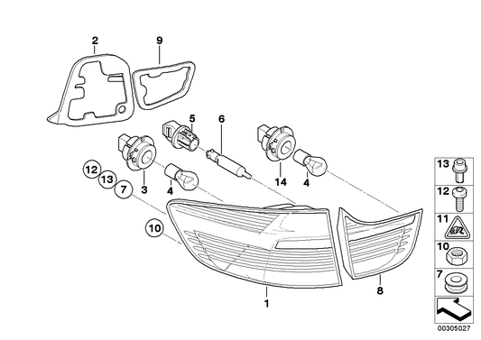 Genuine BMW 63217179986 E71 E72 Rear Light In The Side Panel, Right (Inc. X6) | ML Performance UK UK Car Parts