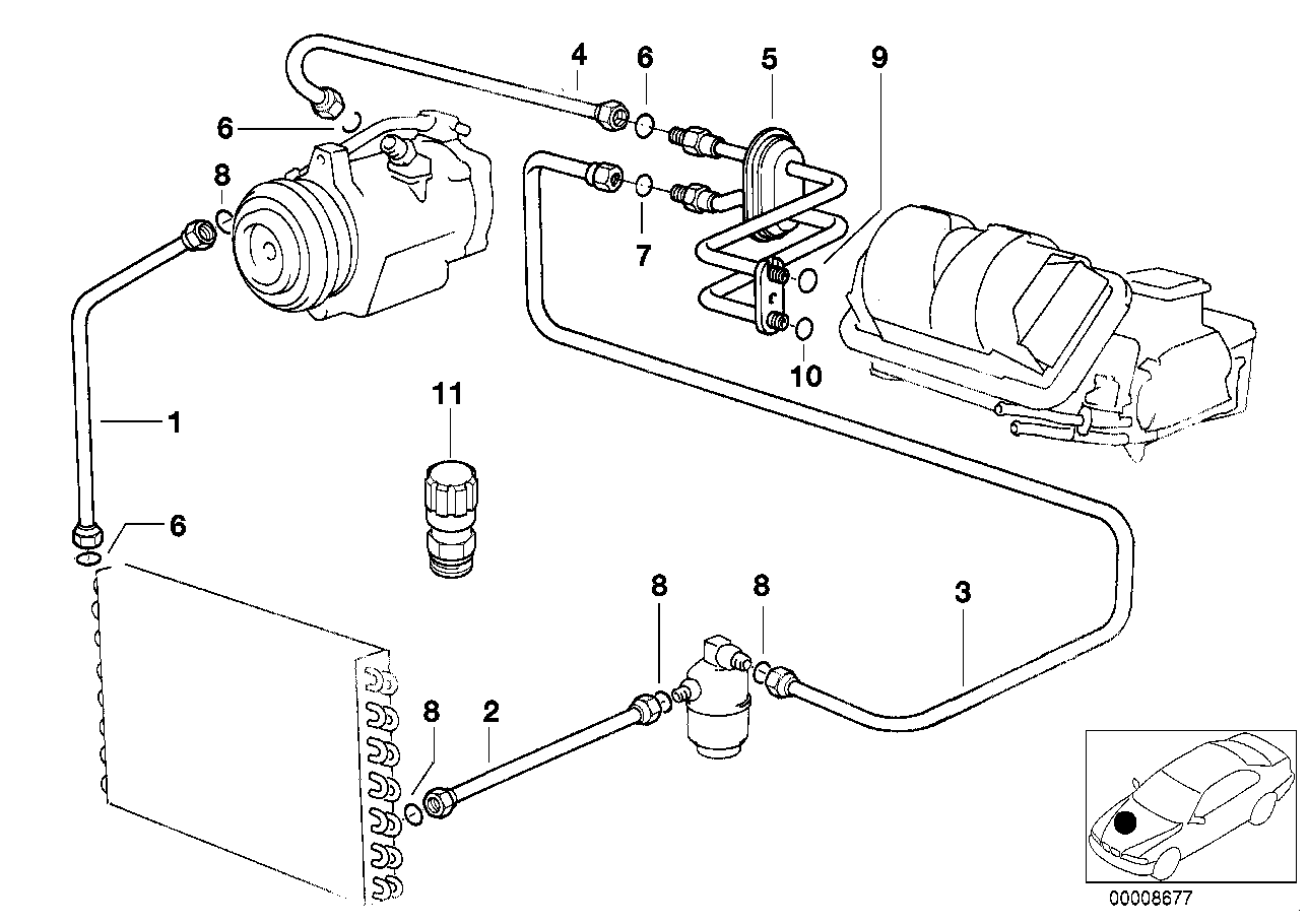 Genuine BMW 64508381189 E36 Pipe-Dryer Pressure Hose (Inc. Z3 M, Z3 2.5 & Z3 1.9) | ML Performance UK UK Car Parts