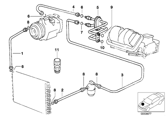 Genuine BMW 64508381189 E36 Pipe-Dryer Pressure Hose (Inc. Z3 M, Z3 2.5 & Z3 1.9) | ML Performance UK UK Car Parts