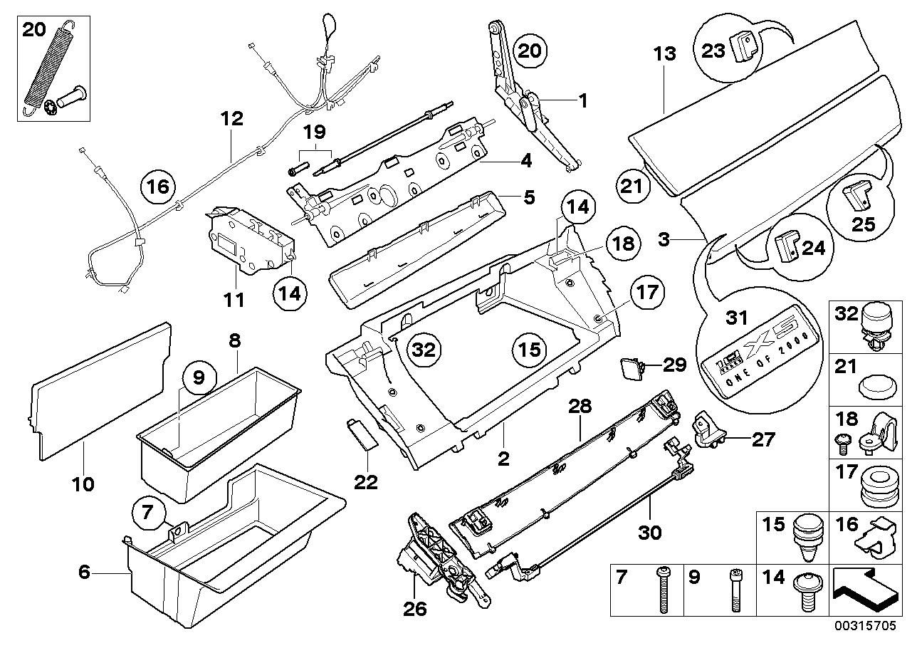 Genuine BMW 51166977776 E71 E70 E72 Emergency Release For Glovebox (Inc. X5 3.5d, X5 4.8i & X6 M50dX) | ML Performance UK Car Parts