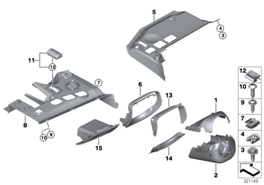 Genuine BMW 51457141726 E92 E91 Folding Box, Driver's Side GRAU (Inc. 320d, 330i & 320i) | ML Performance UK UK Car Parts
