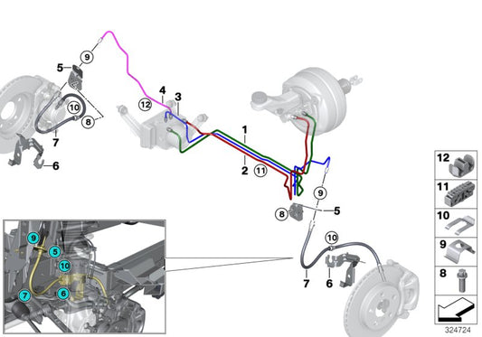 Genuine BMW 34326799387 Bracket Brake Pipe Left (Inc. i3 94Ah Rex, i3s 120Ah & i3 94Ah) | ML Performance UK UK Car Parts