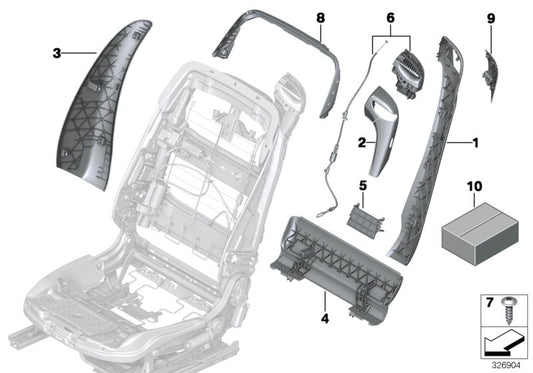 Genuine BMW 52107390853 Trim For Backrest, Outer Left COGNAC (Inc. 650i, Alpina B6 & 640iX) | ML Performance UK UK Car Parts