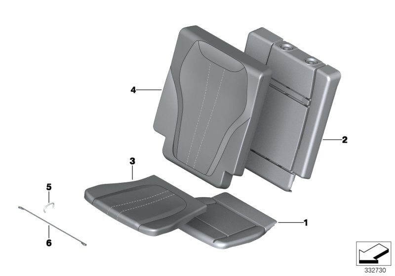 Genuine BMW 52307353531 F15 Leather Cover, Rear Seat LCEX ELF.WEISS (Inc. X5) | ML Performance UK UK Car Parts
