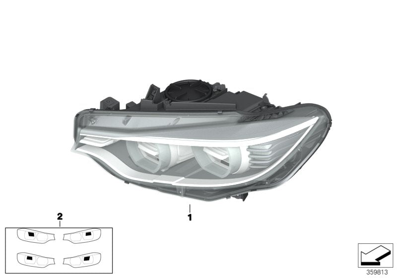 Genuine BMW 63117377852 F80 F33 F32 Bi-Xenon Headlight, Right (Inc. 440iX, 435iX & M3)