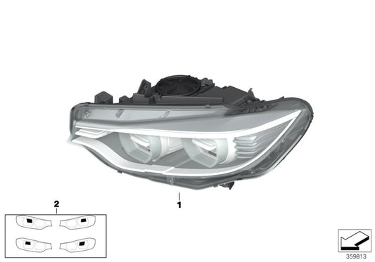 Genuine BMW 63117377852 F80 F33 F32 Bi-Xenon Headlight, Right (Inc. 440iX, 435iX & M3)
