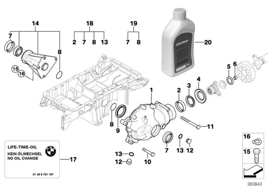 Genuine BMW 31507508522 E53 At-Front Differential I=40:11=3,64 (Inc. X5 4.4i)