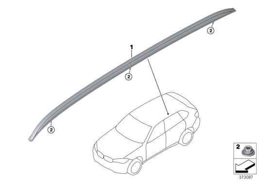 Genuine BMW 51138057755 Roof Railing, Left GLANZSCHWARZ (Inc. X5) | ML Performance UK UK Car Parts