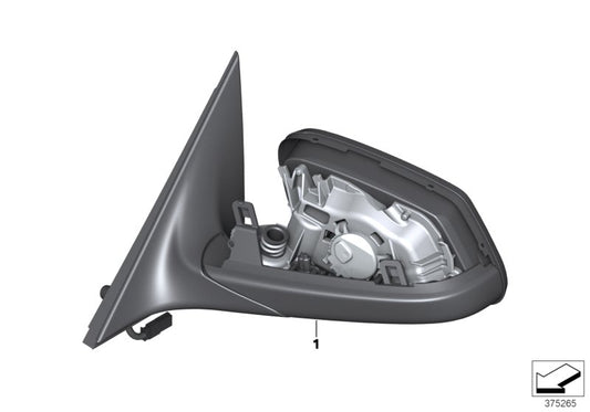Genuine BMW 51167189601 E60 E61 Exterior Mirror, No Lens, Heated, Left (Inc. 525i, 530xi & 530i) | ML Performance UK UK Car Parts