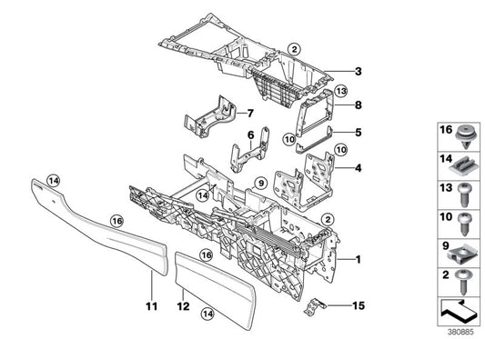 Genuine BMW 51166980080 E71 E72 E70 Brace F. Mount, Center Console, Rear (Inc. X5) | ML Performance UK UK Car Parts