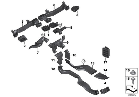 Genuine BMW 64229262958 F46 Fresh Air Grille, Right (Inc. 220dX, 216i & 225xe) | ML Performance UK UK Car Parts