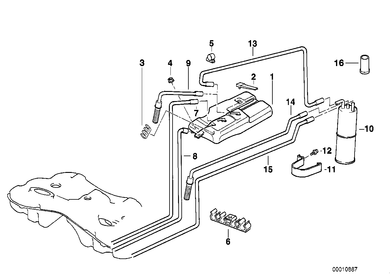 Genuine BMW 16131182211 E38 Pipe 1 (Inc. 728iL, 740d & 740i) | ML Performance UK UK Car Parts