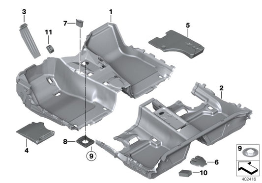 Genuine BMW 51477305552 Floor TriCover, Front VENETOBEIGE (Inc. 420dX, 428iX & 420iX) | ML Performance UK UK Car Parts