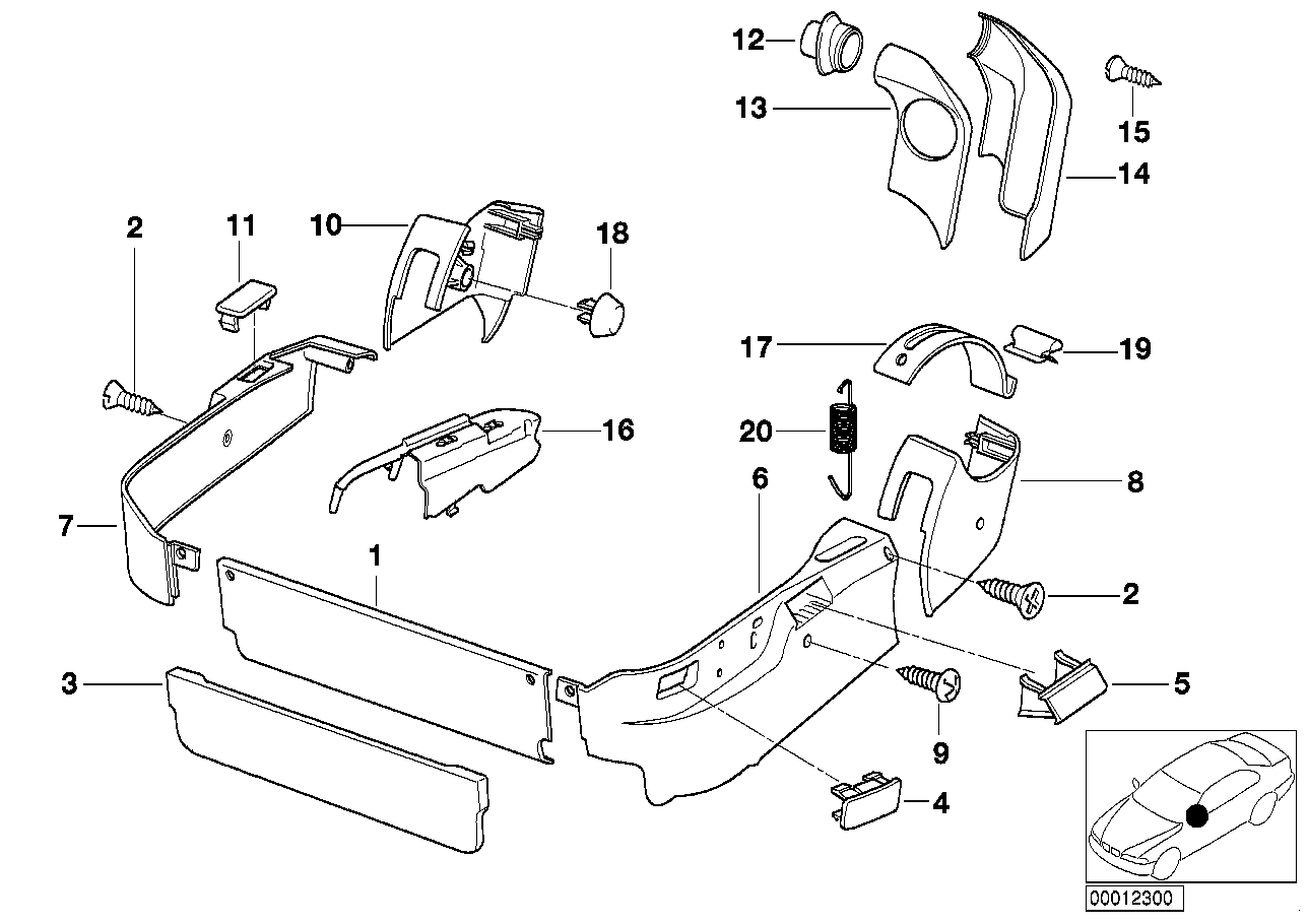 Genuine BMW 52108128309 E31 Covering Left (Inc. 840i, 840Ci & 850Ci) | ML Performance UK UK Car Parts