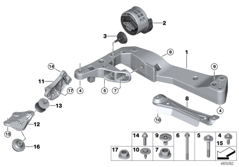 Genuine BMW 22326861570 G16 G20 Transmission Supporting Bracket (Inc. X3 M, 540dX & X4 M40dX) | ML Performance UK UK Car Parts