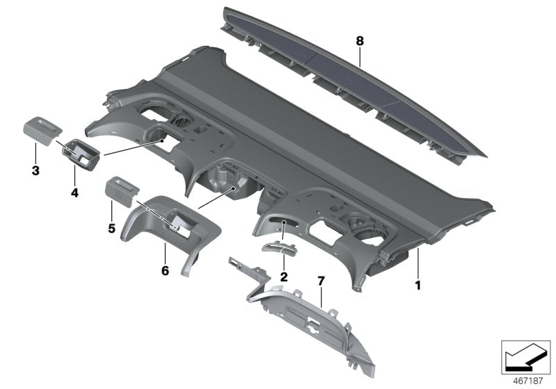 Genuine BMW 51467990224 G11 TriCover, Armrest, Upper RAUCHWEIß (Inc. 730Ld, 730LdX & 730d) | ML Performance UK UK Car Parts