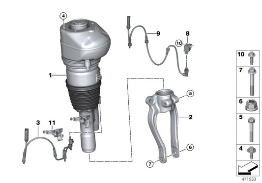 Genuine BMW 37106866705 G32 Rp Air Suspension Strut Front Left (Inc. 620dX, 630dX & 640dX) | ML Performance UK UK Car Parts