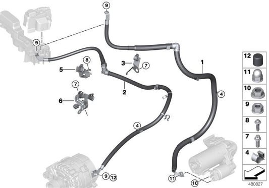 Genuine BMW 12428680381 G32 G11 G31 Cable Starter-Base B+ (Inc. 530iX, 730i & 730Li) | ML Performance UK UK Car Parts