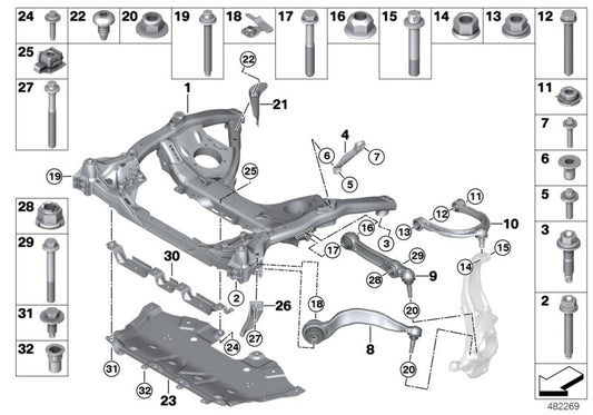 Genuine BMW 31106861170 G32 G11 Wishbone, Bottom,With Rubber Mount Right (Inc. 730Ld, 750Li & 745e) | ML Performance UK UK Car Parts