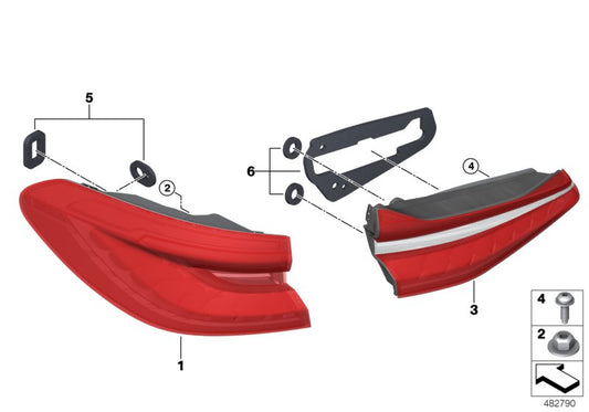 Genuine BMW 63217956277 G32 Set Of Seals, Rear Light, Side Panel (Inc. 620dX, 640iX & 630d) | ML Performance UK UK Car Parts