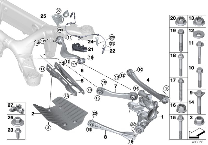 Genuine BMW 33306871498 G01 Guiding Suspens. Link W Rubber Mount Rgh (Inc. X3) | ML Performance UK UK Car Parts