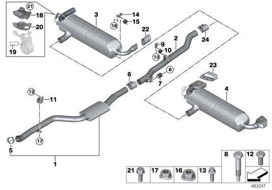 Genuine BMW 18308637729 G32 G11 Front Muffler (Inc. 630i & 730i) | ML Performance UK UK Car Parts