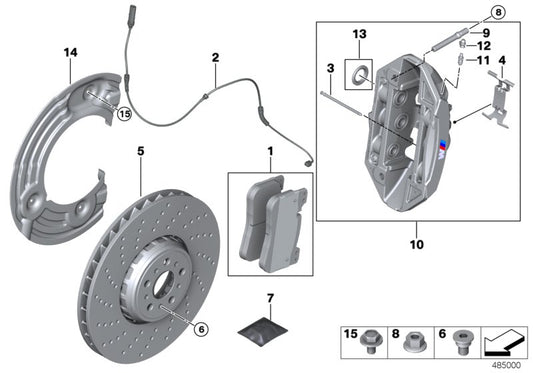Genuine BMW 34118089938 F92 F93 F91 Caliper Housing Right (Inc. M5 & M8)