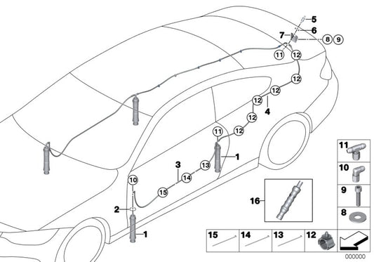 Genuine BMW 71128431346 Pressure Hose Assy FRONT>REAR AXLE (Inc. M4 GT4) | ML Performance UK UK Car Parts