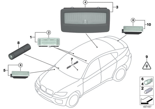 Genuine BMW 63319111006 E71 E72 Interior Light, Rear SAVANNABEIGE (Inc. X6) | ML Performance UK UK Car Parts