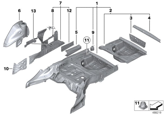 Genuine BMW 41117263768 End Plate, Side Member, Right (Inc. 520d, 530dX & 535iX) | ML Performance UK UK Car Parts