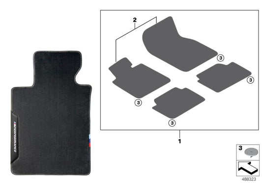 Genuine BMW 51472468488 F93 G16 Floor Mats M Performance LHD (Inc. 840iX, M8 & 840dX)